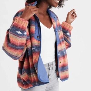 American Eagle Southwestern Oversized Fleece Jacket